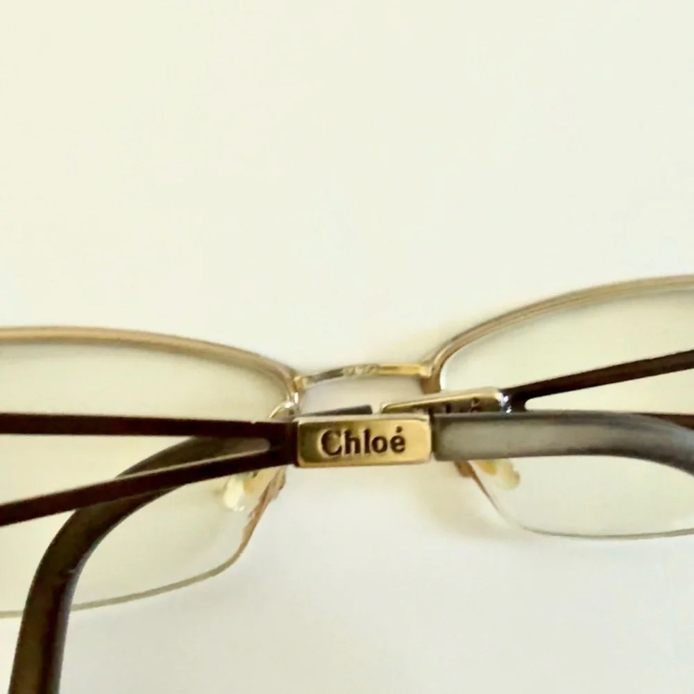 Chloe CL1209 Eyeglasses Frame Half Rimless 51-18  Brown/Gold LV44